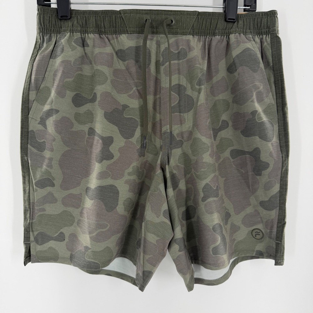 Free Fly Mens Palmera Trunk 7in Shorts Vintage Camo Oil Green F0242-P004 Size M